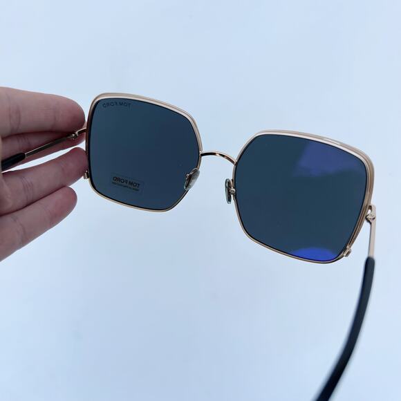 Tom Ford Raphaela Sunglasses Case 1006 Black Gold Large Oversized Designer - Picture 5 of 8